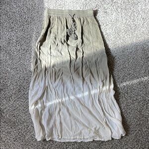 Elegant Olive and Cream Skirt